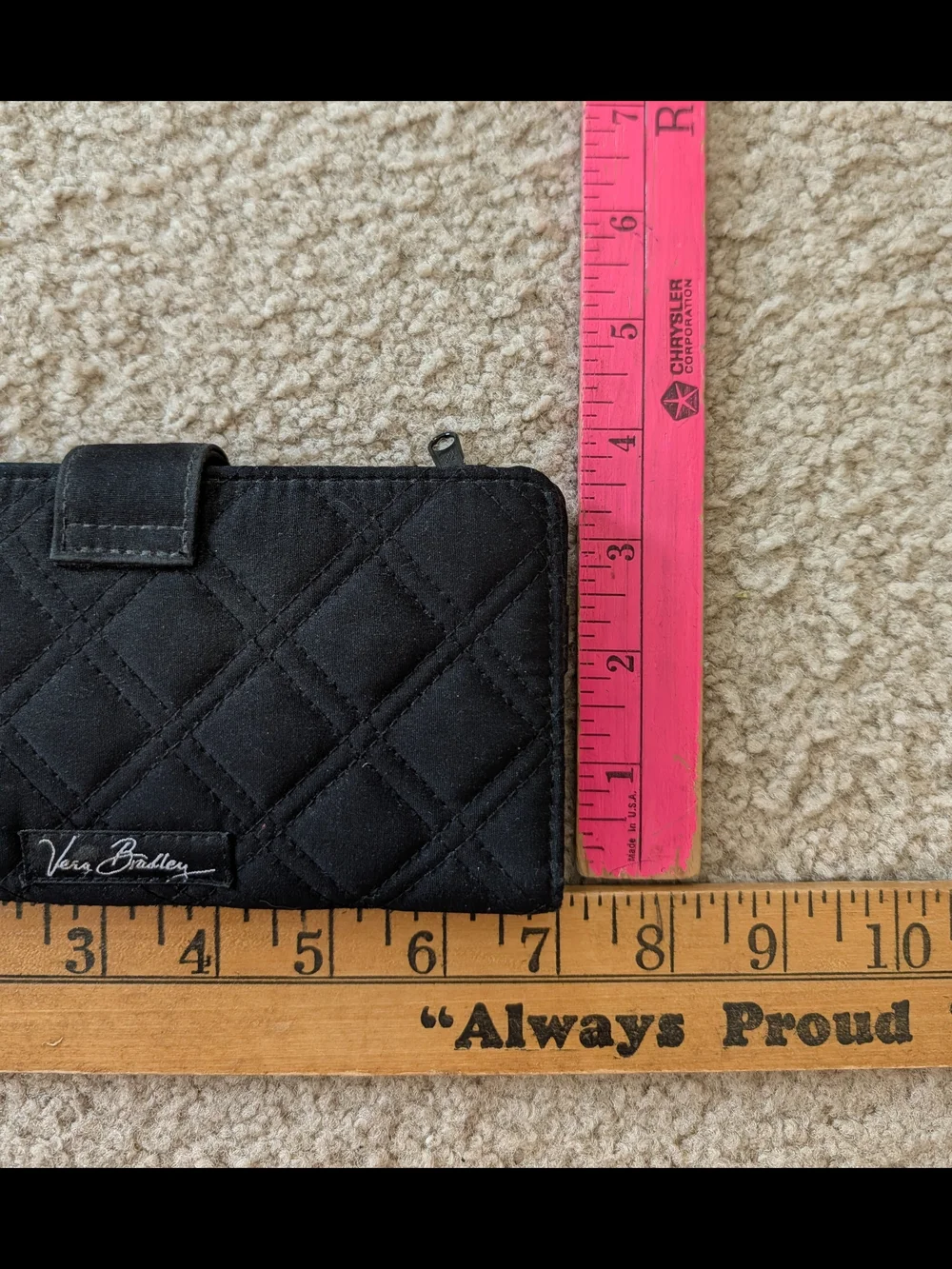 Vera Bradley Black Quilted Women’s Wallet with Snap Closure - Picture 2 of 4